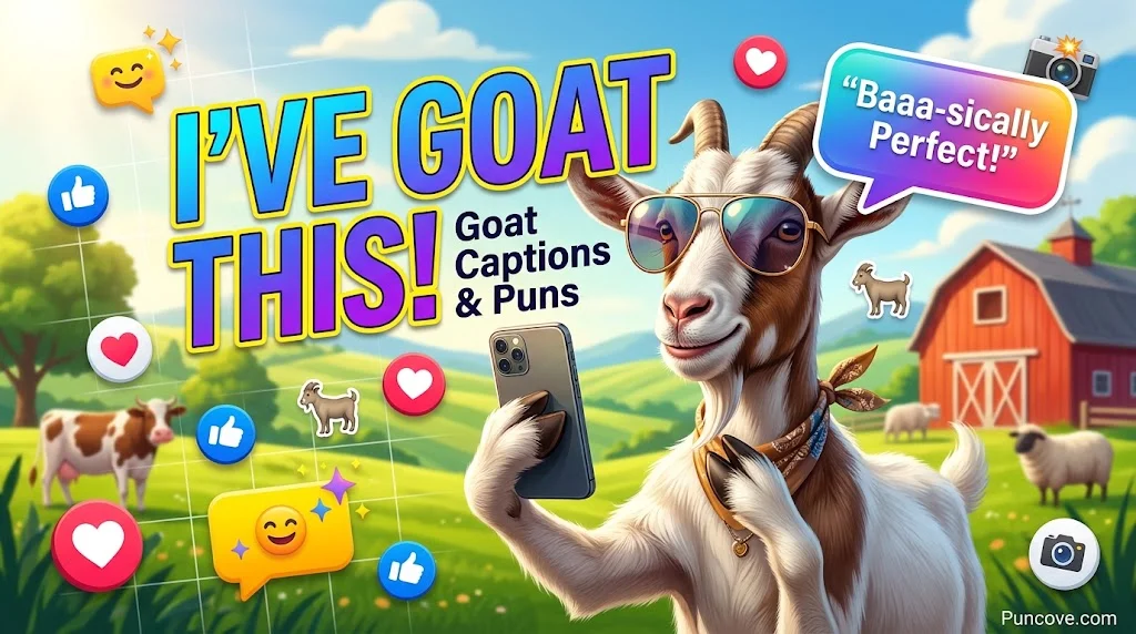 Clever Goat Puns for Instagram Captions & Social Media