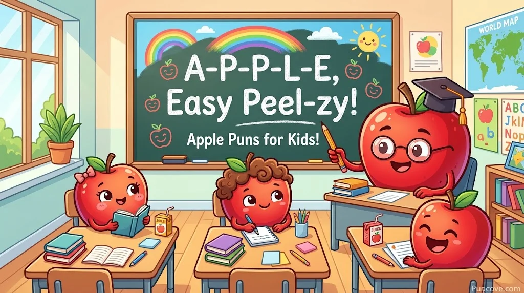 Cute Apple Puns for Kids, Teachers and Classrooms
