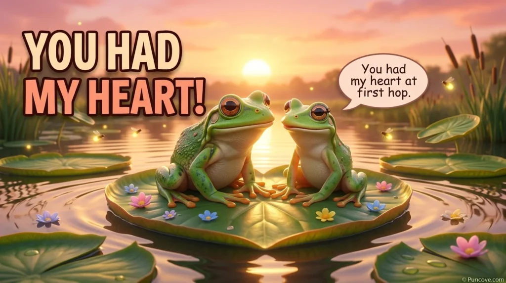 Cute Frog Puns for Captions, Love and Birthdays
