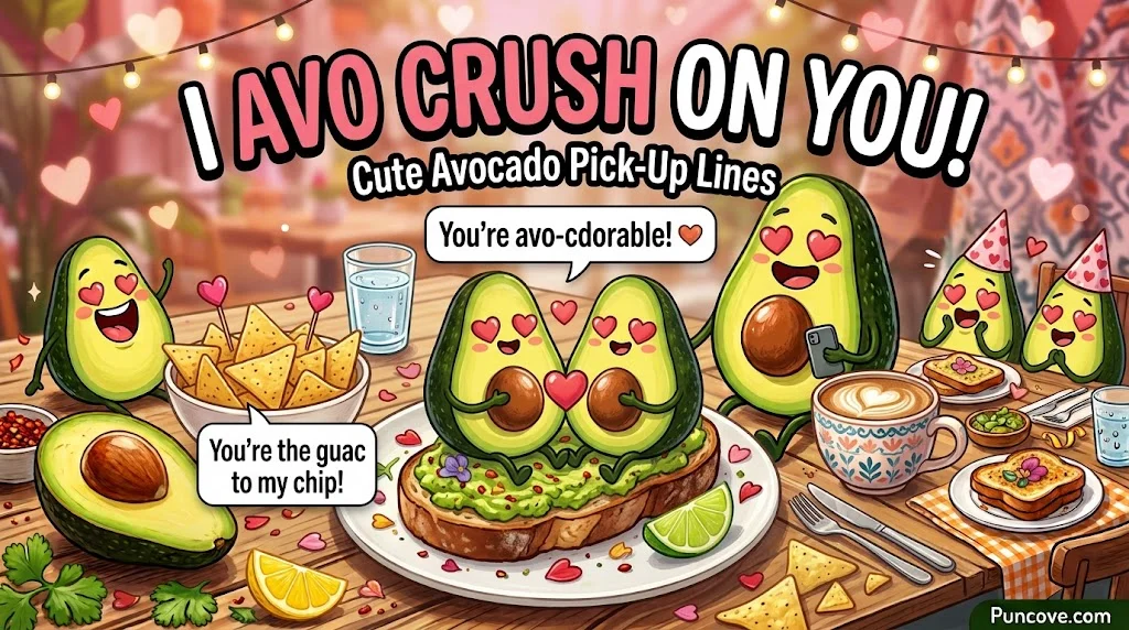 Cute & Funny Avocado Pick-Up Lines