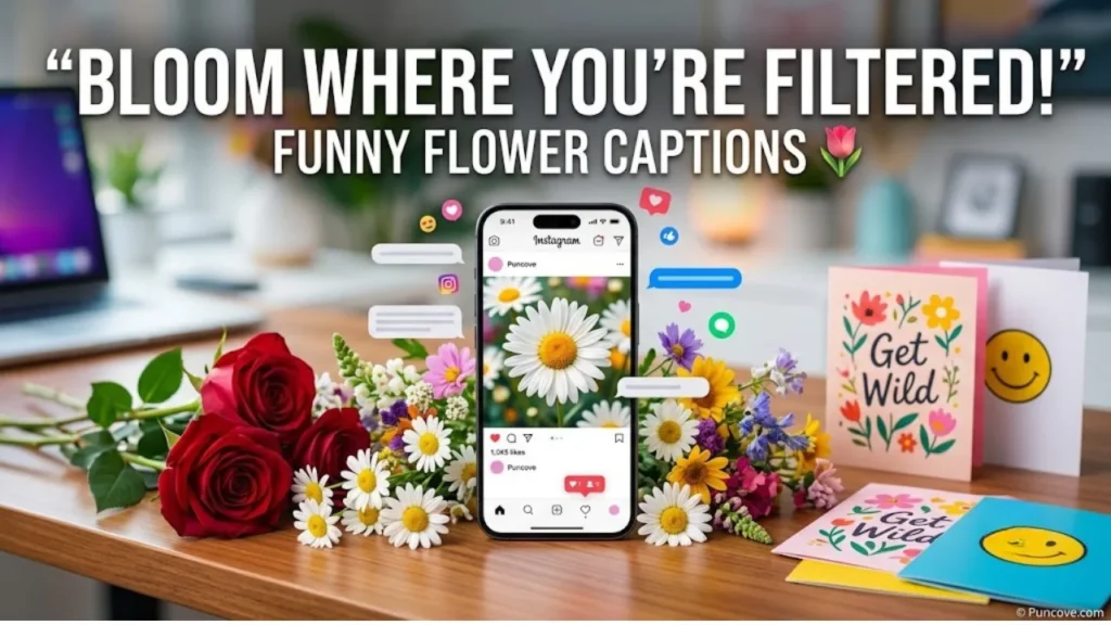 Flower Puns for Instagram Captions, Texts & Greeting Cards