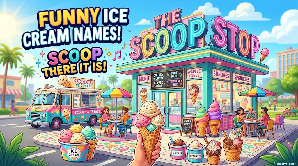 Ice Cream Slogans, Shop Names and Funny Slang Words