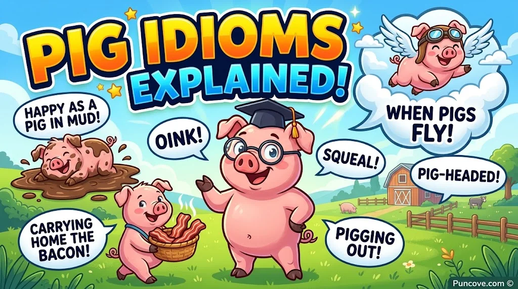 Pig Idioms, Phrases & Slang Meanings
