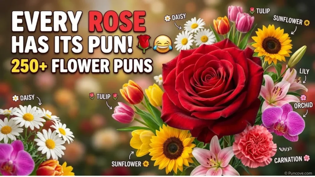 Flower Puns by Bloom — Rose, Daisy, Tulip, Sunflower & More