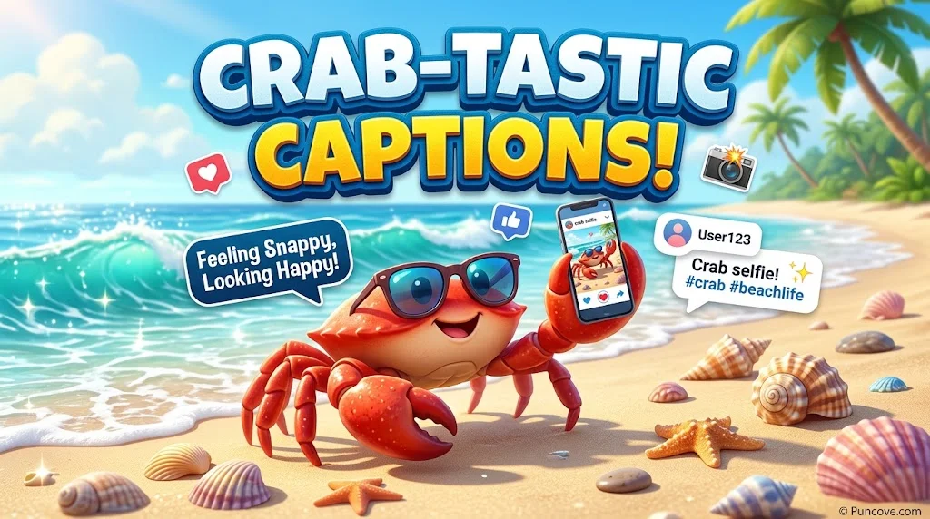 Crab Captions, Q&A Jokes, and Crab Puns for Kids