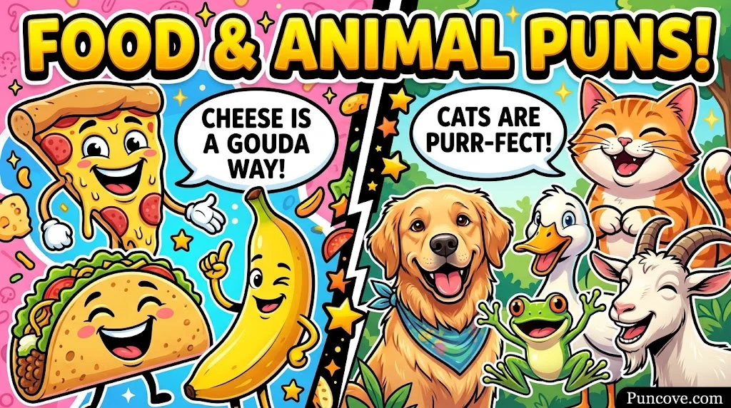 Funny Short Puns by Topic: Food, Animals, Work, School and Tech