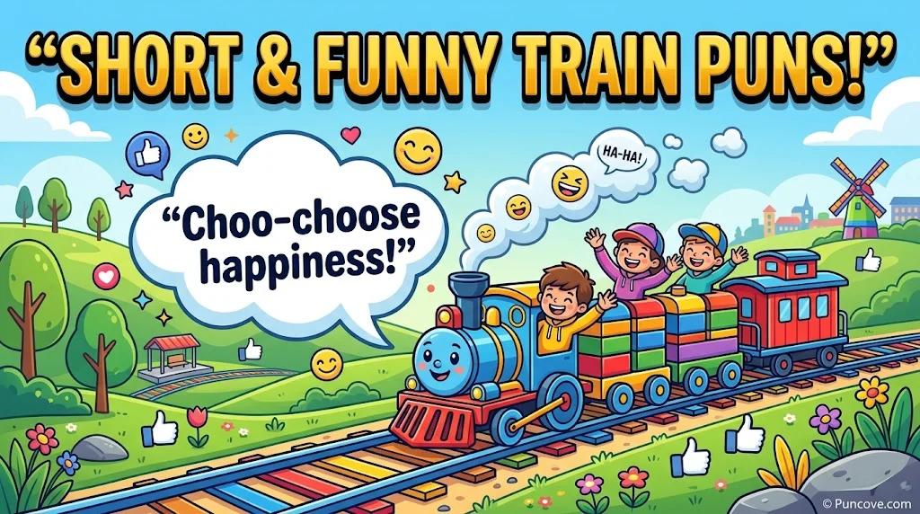 Short Train Puns for Captions, Kids and Social Media