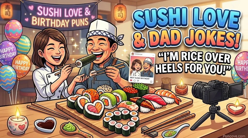 Sushi Love Puns, Dad Jokes and Birthday Puns